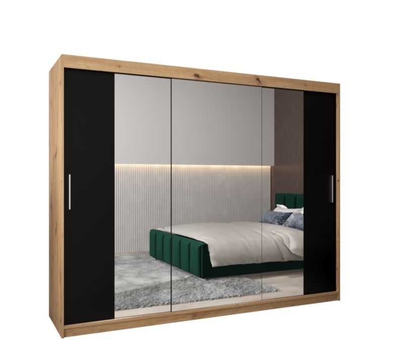 Szafa przesuwna Garderoba Abiks Tokyo 2 250 artisan + czarny 1 szt.