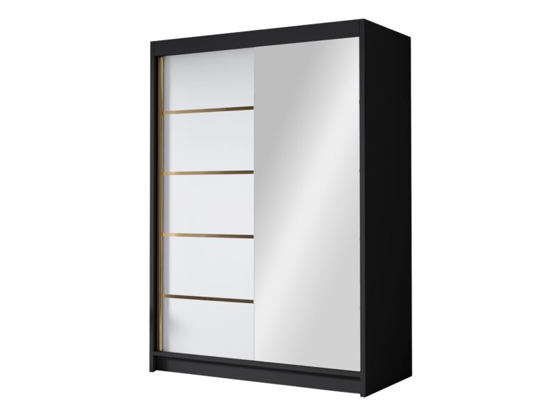Szafa MIRJAN 24 z lustrem Lungo III 120 czarny 1 szt.