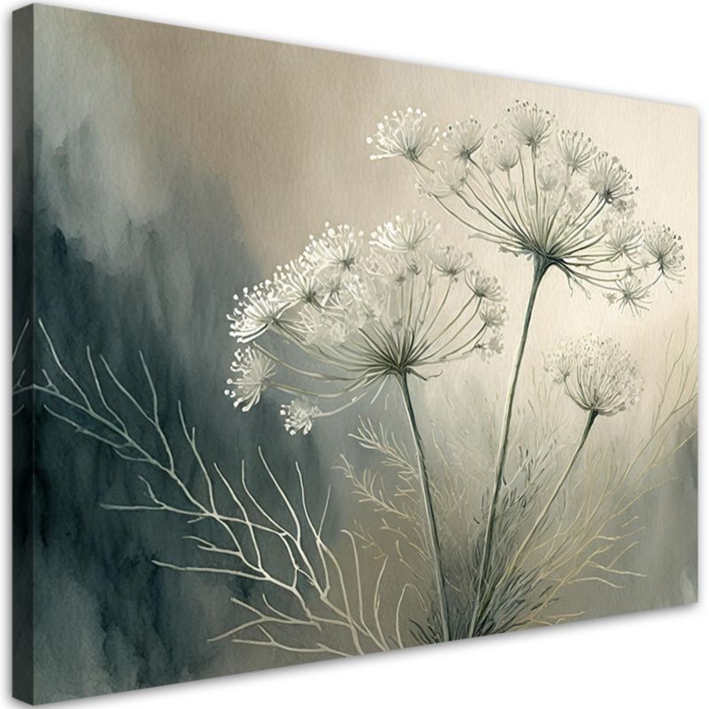 Obraz do salonu sypialni Feeby Rośliny Botanika w Beżu 90x60 cm 1szt