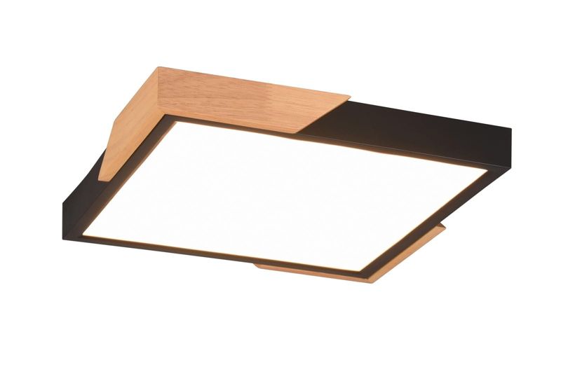 Plafon RL Meta czarny-jasne drewno LED 20W 3000K 2400 lm IP20 wym: 3,5 x 31,5 x 31,5 cm drewno - 1 szt.