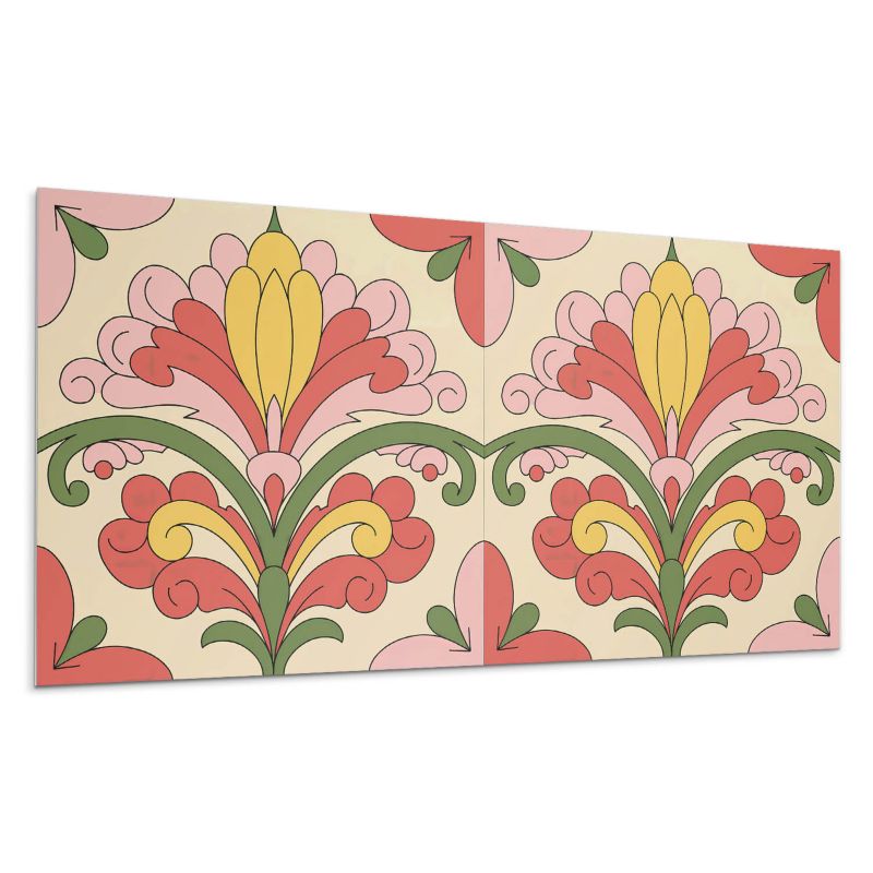 Kafelki samoprzylepne Wallfluent 60x30 cm Dekoracyjny wzór kwiatowy 6 szt.