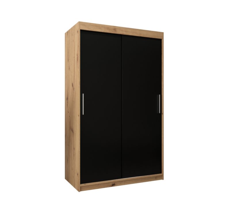 Szafa przesuwna Garderoba Abiks Tokyo 120 artisan + czarny 1 szt.