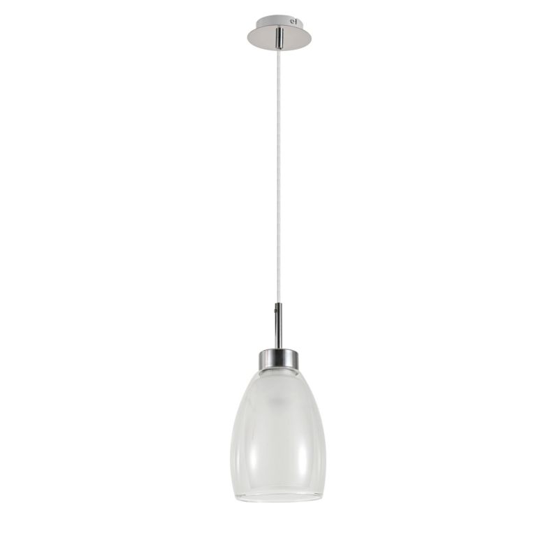 Lampa wisząca TK-Lighting Morro chrom klosz biały 1Xe27 - 1szt.