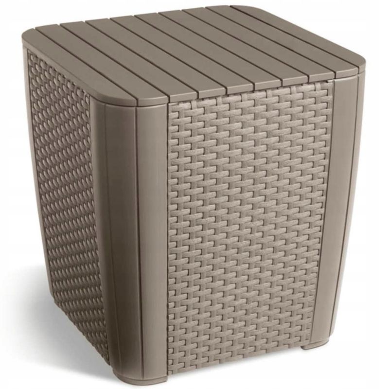 Stolik ogrodowy Luzon 3w1 ze schowkiem i siedziskiem cappuccino 39x39x43 cm 1 szt