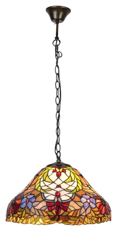 Lampa wisząca Rabalux Mirella 0865 brązowo-wielokolorowy Tiffany 2xE27 x 1 szt.