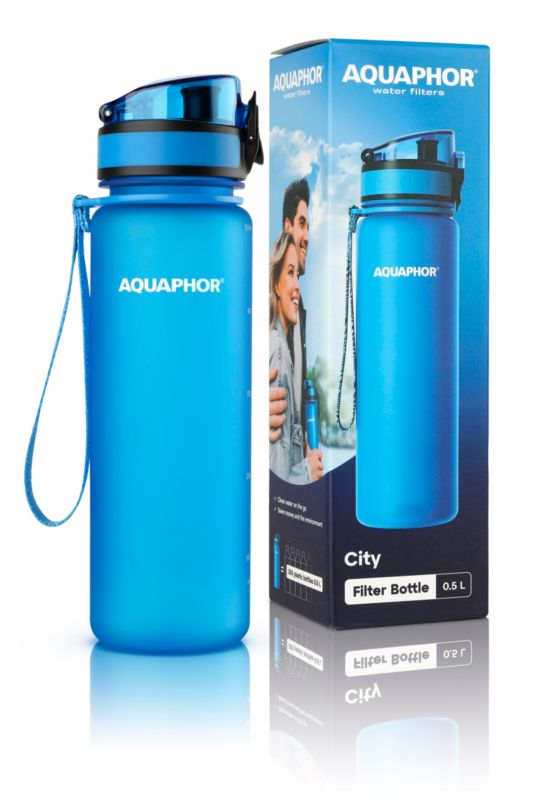 Butelka filtrująca Aquaphor City 500 ml niebieska