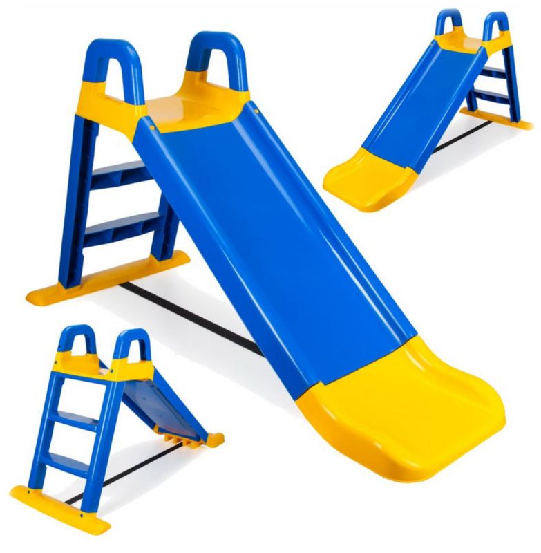 Zjeżdżalnia ślizg duża dla dzieci 140cm Coil ogrodowa solidna z drabinką niebieska 1szt