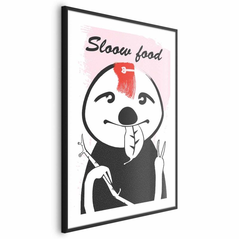 Plakat Artgeist Leniwiec trendsetter 29,7x42 cm z ramą czarną 1 szt