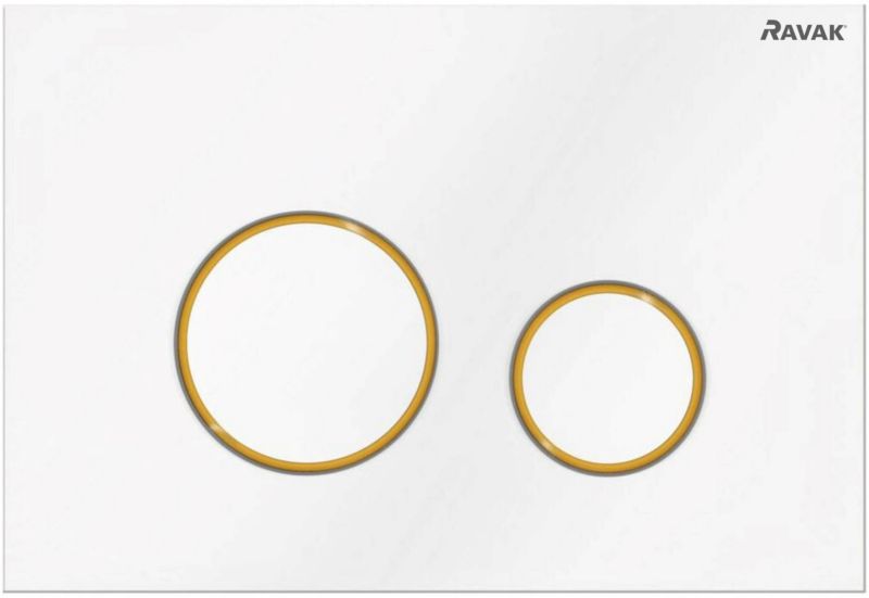 Przycisk WC Ravak Circle biało złoty