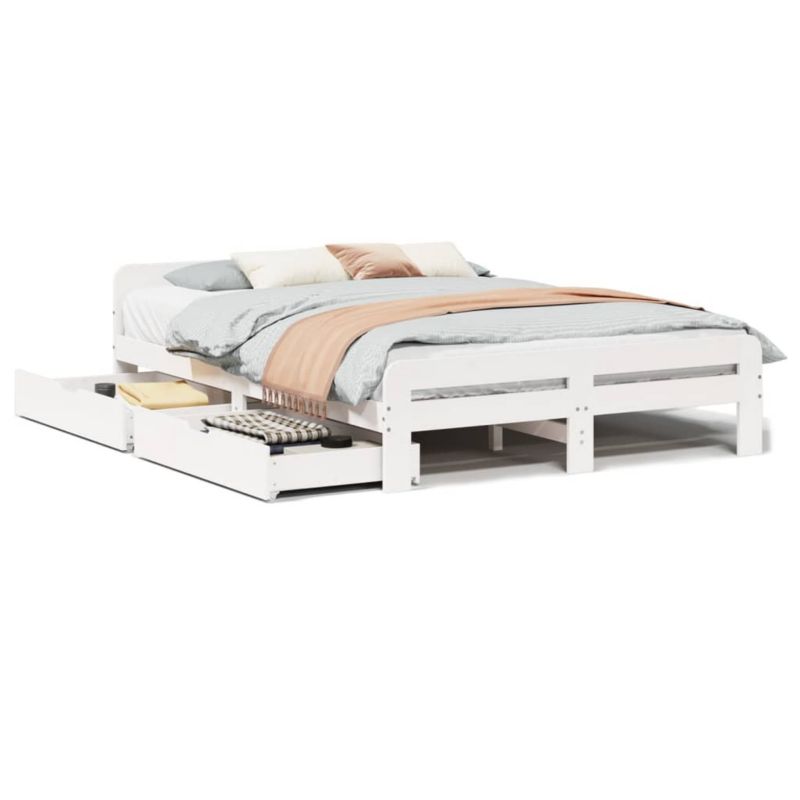 Łóżko drewniane WaszeMeble 140x200 cm biała WM-3309039 1 szt.