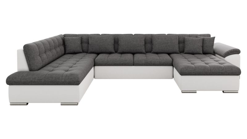 Narożnik z funkcją spania MIRJAN 24 Niko Bis prawy biała ekoskóra/grafitowy 1 szt.