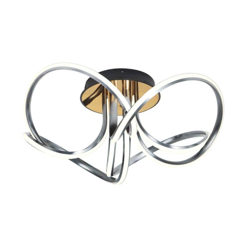 Lampa sufitowa wisząca Zuma Line Abro 0055 francuskie złoto-szara-czarna nowoczesna wbudowany LED 45W 1 szt.