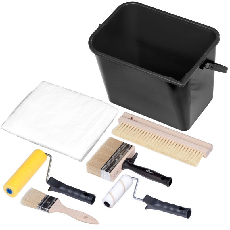 Zestaw do tapetowania FAVORITE nr 72, wałek dociskowy, wałek do kleju, pędzel tapetowy, szczotka do tapet, 9 elementów