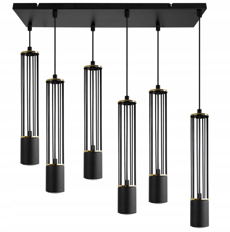 Lampa sufitowa wisząca Light Home LH Aria 6x GU10 czarny/złoty 1szt.