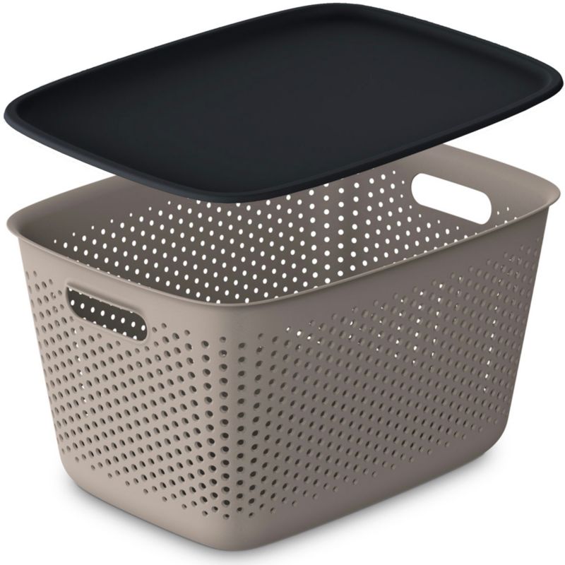 Pojemnik EDANTI Plastikowy Ażurowy Plastikowe Zamykany Z Pokrywką Do Przechowywania Na Zabawki Dokumenty 17 L 1 szt.