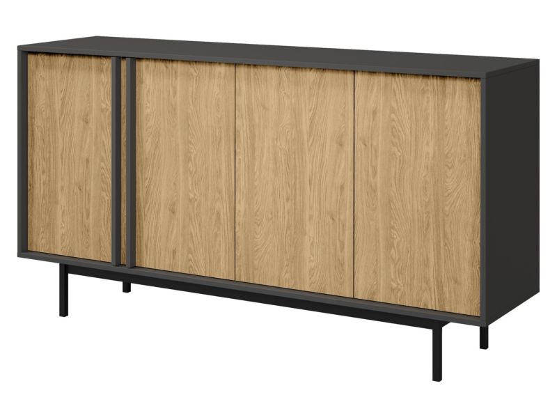 Komoda duża MIRJAN 24 Alsy 6 antracyt + dąb olejowany 1 szt.