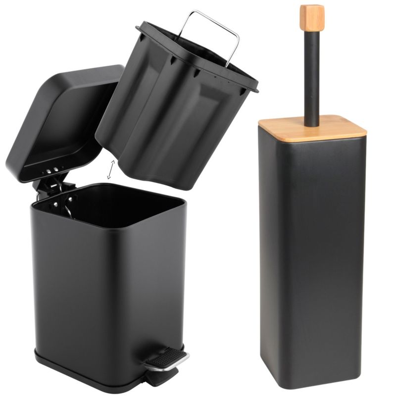 Zestaw łazienkowy Yoka Home: Kosz na śmieci 3L Szczotka do WC - 1 szt.