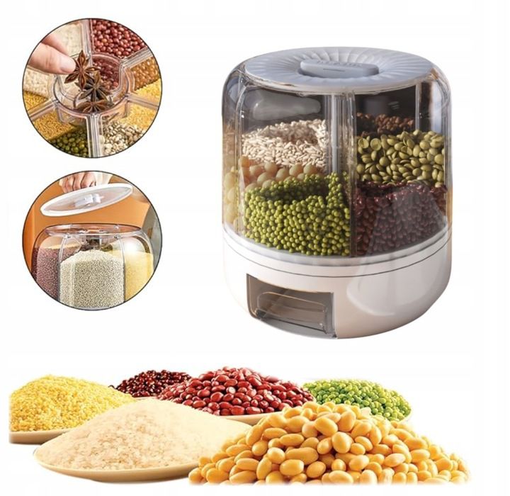 Pojemnik na żywność obrotowy 360 Coil na kaszę ryż organizer do kuchni duży 1szt