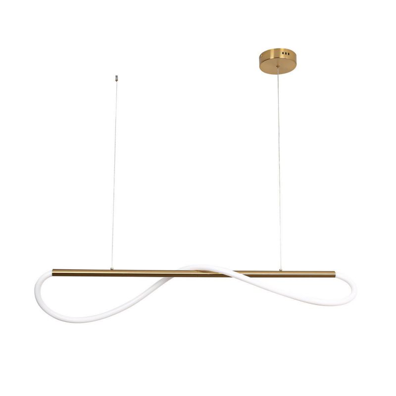 Lampa sufitowa wisząca Light Prestige Meleca 8191 złoto-biała szerokość 100 cm wbudowany LED 24W 1 szt.