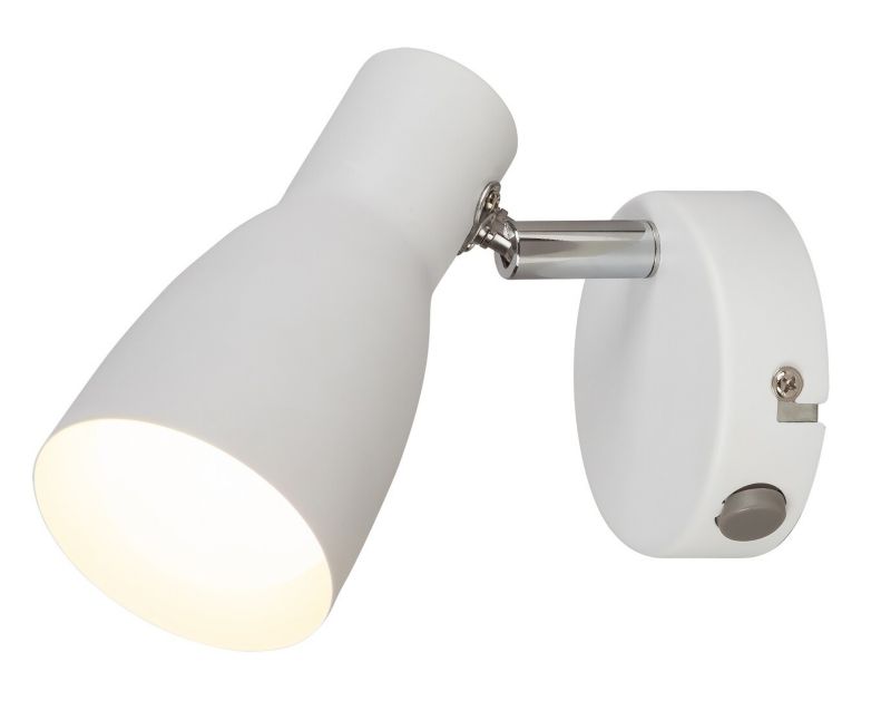 Kinkiet ścienny Rabalux Ebony biały z włącznikiem 1 x E27 x 20W IP20 wym: 17 x 17 x 16,5 cm - 1 szt.