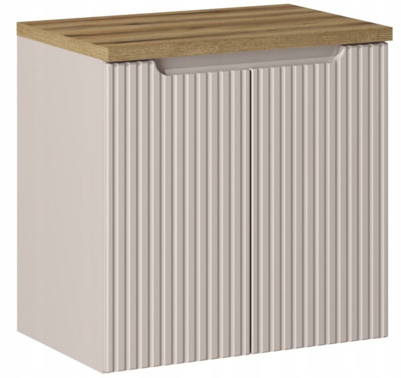 Szafka pod Umywalkę łazienkowa 60 cm Wisząca z Blatem Dąb Nova Kaszmir Kaszmirowa Drzwi Furnidea 1 szt.