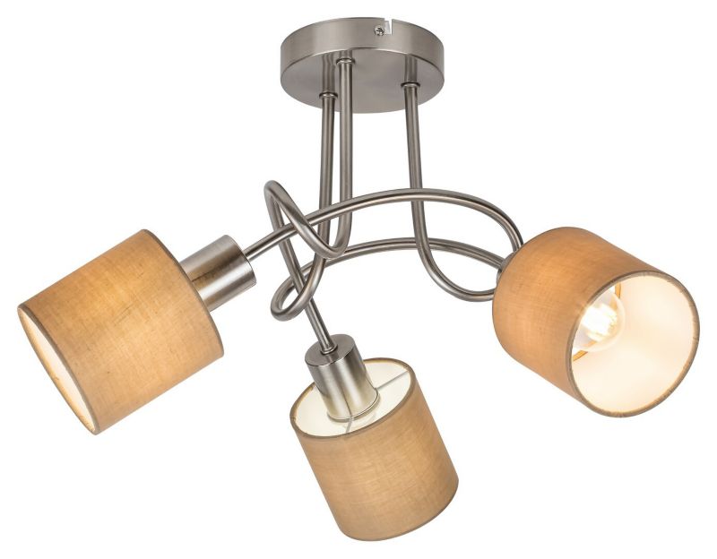 Lampa sufitowa wisząca Rabalux Natina chrom satynowany-brązowa wym: 31 x 44 x 31 cm 3xE14 x 1 szt.