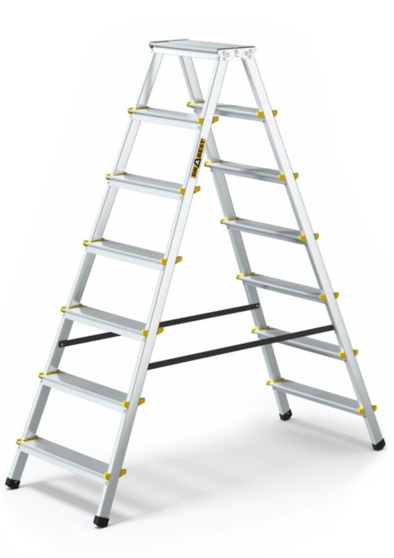 Drabina aluminiowa dwustronna profesjonalna, DRABEST, 7 stopni, 2x7, udźwig 150 kg, 1 szt.
