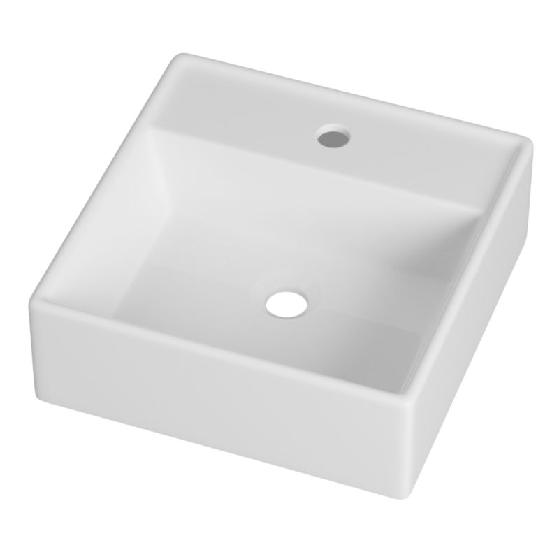 Umywalka Nablatowa Łazienkowa Granitan Arco Prostokątna Ceramiczna Biała 1szt.
