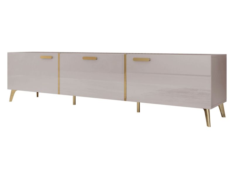 Szafka RTV MIRJAN 24 nowoczesna Picru 200 3D kaszmir połysk/złoty 1 szt.