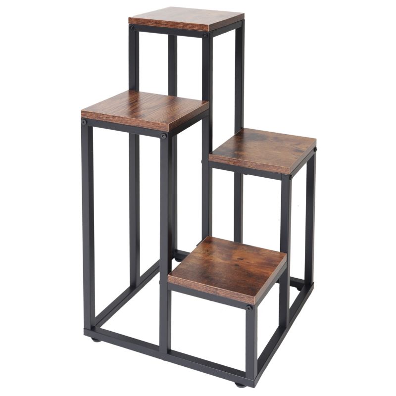 Kwietnik metalowy Bauerkraft stojący piętrowy na 4 kwiaty dąb antyczny 1szt.