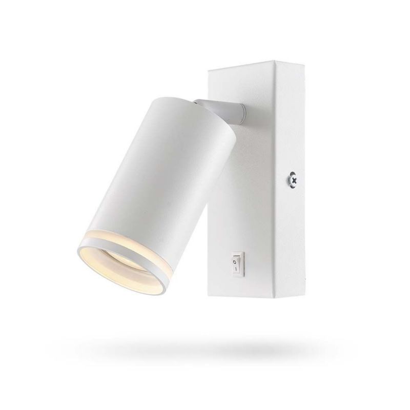 Kinkiet ścienny Videx Spf biały z włącznikiem 1 x GU10 x IP20 wym: 16 x 5,5 x 5,5 cm - 1 szt.