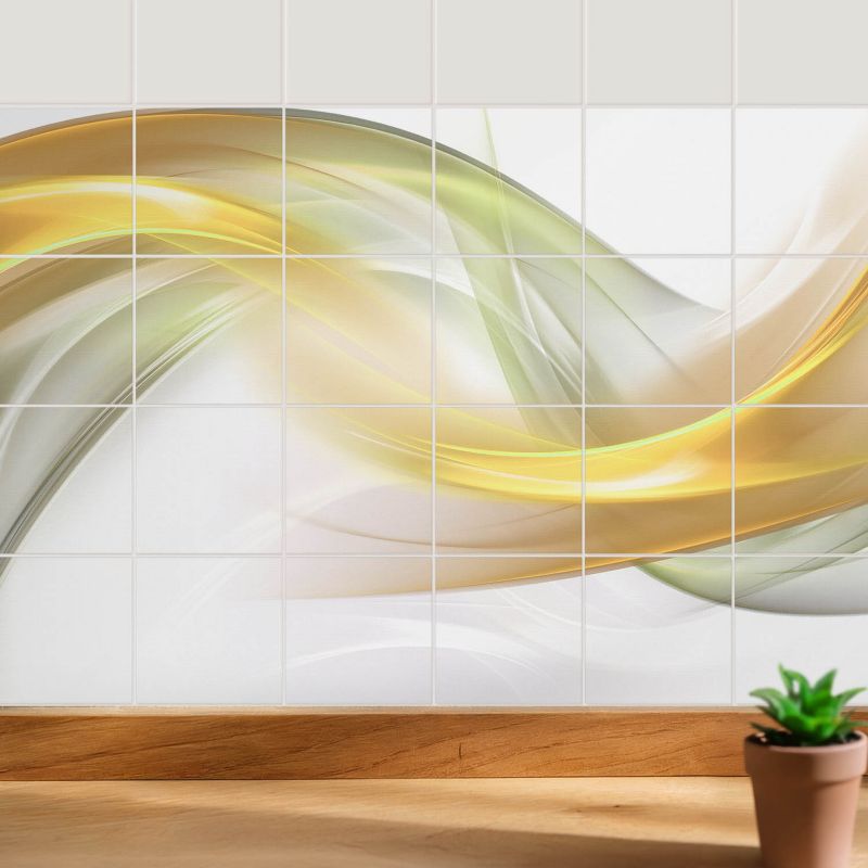Naklejki na kafelki Wallfluent 15x15 cm Dynamiczne fale i linie samoprzylepna folia 24 szt.