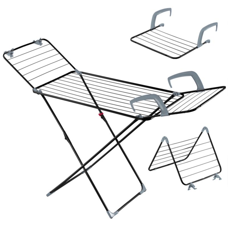 Suszarka Na Pranie KADAX 3W1 Stojąca Bieliznę Ubrania Składana Balkonowa + Kółka 1szt.