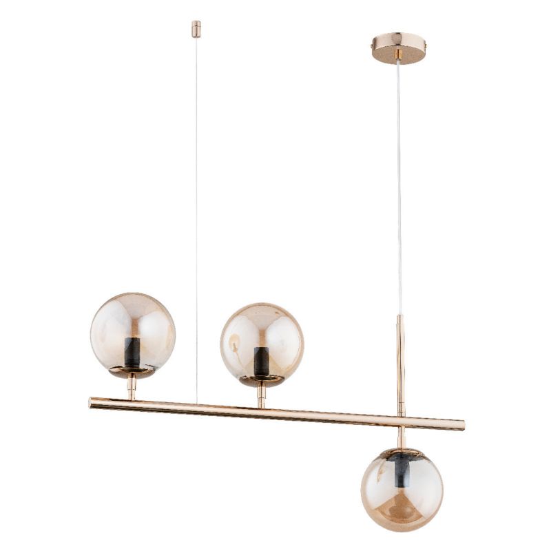 Lampa wisząca Alfa Palermo 0383 złoty antyczna-bursztynowy nowoczesna 3xE14 x 10W 1 szt.