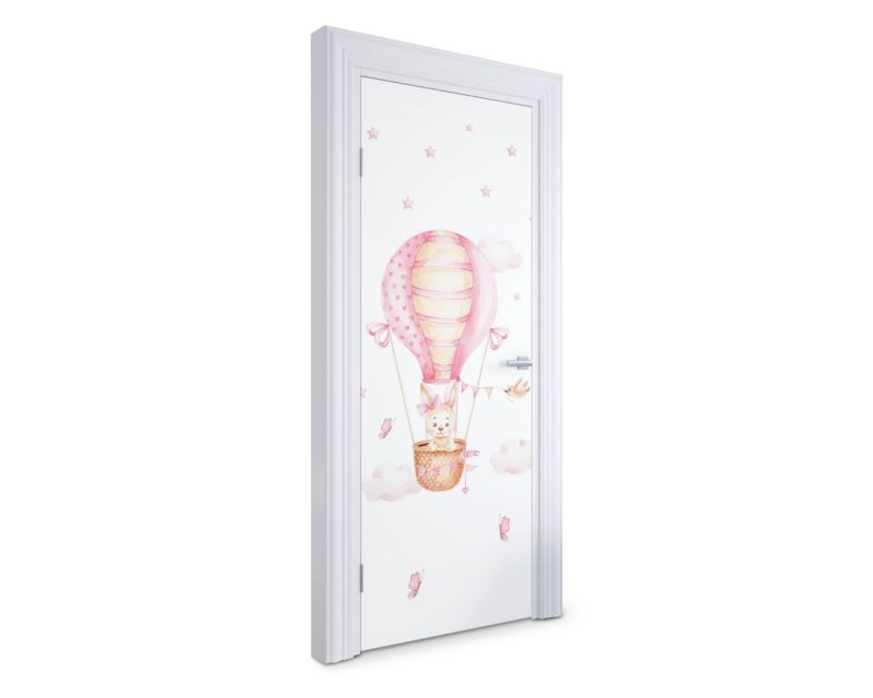 Naklejka samoprzylepna na drzwi Wallfluent 75x205 cm Balonowy króliczek 1 szt.