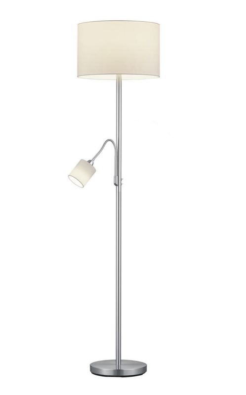 Lampa podłogowa stojąca Trio Hotel srebrno-biała 2 x E14 / E27 x 78W wym: 170 x 40 x 40 cm - 1 szt.