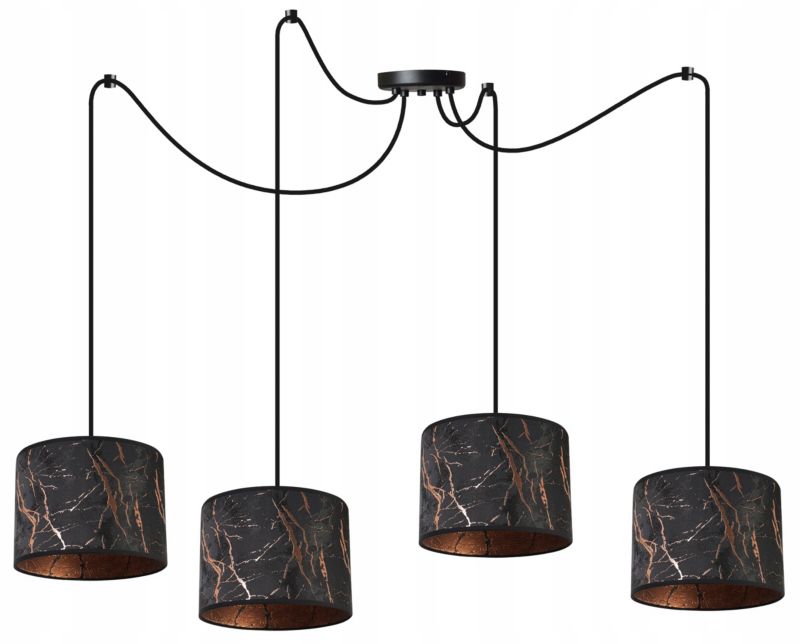 Lampa sufitowa wisząca Light Home LH Pająk Werona 4x E27 60W czarny/miedź 1szt.