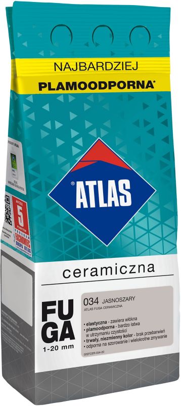 Fuga ceramiczna Atlas 034 jasnoszary 2 kg
