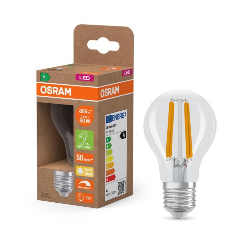 Żarówka LED Osram A60 E27 3.8W 806lm 2700K 320st Ściemnialna 1 szt.