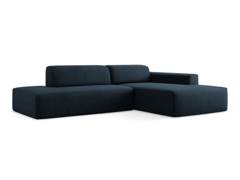 Narożnik lewostronny LaMiaSofa BOVA z tkaniny strukturalnej 240x90 cm królewski niebieski 1 szt.