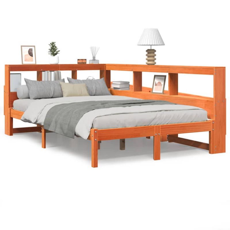 Łóżko drewniane WaszeMeble 135x190 cm brąz WM-3324334 1 szt.