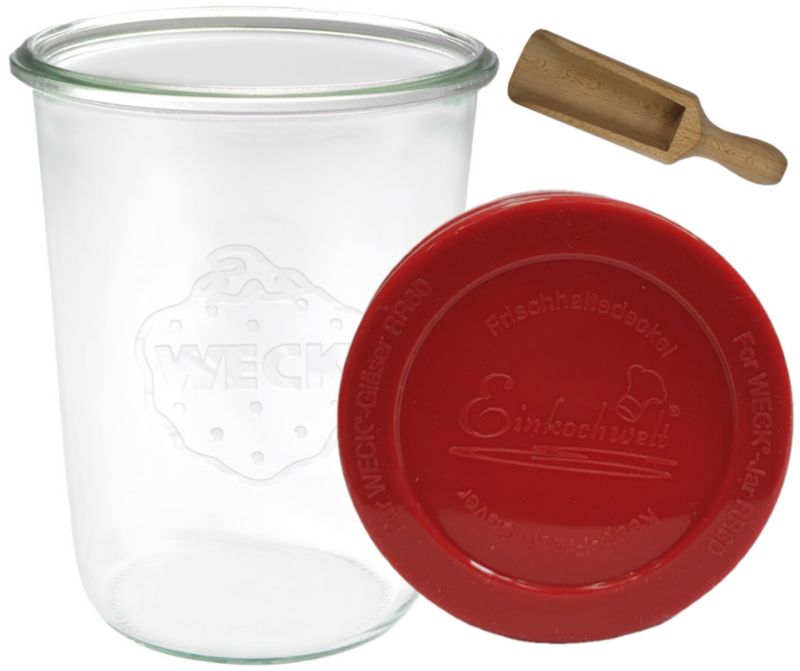 Słoik MODO24 Weck 850 ml fi 100 mold silikonowe wieko miarka 1 kpl.