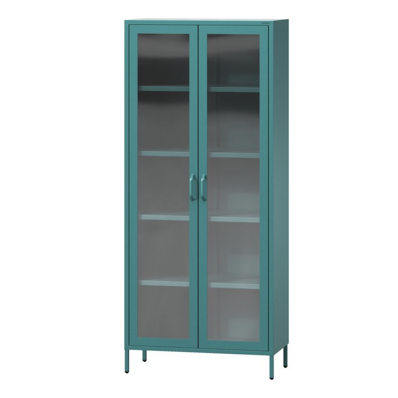 Witryna szafa przeszklona Jan Nowak Angelo 185x80x45 cm morska 1 szt