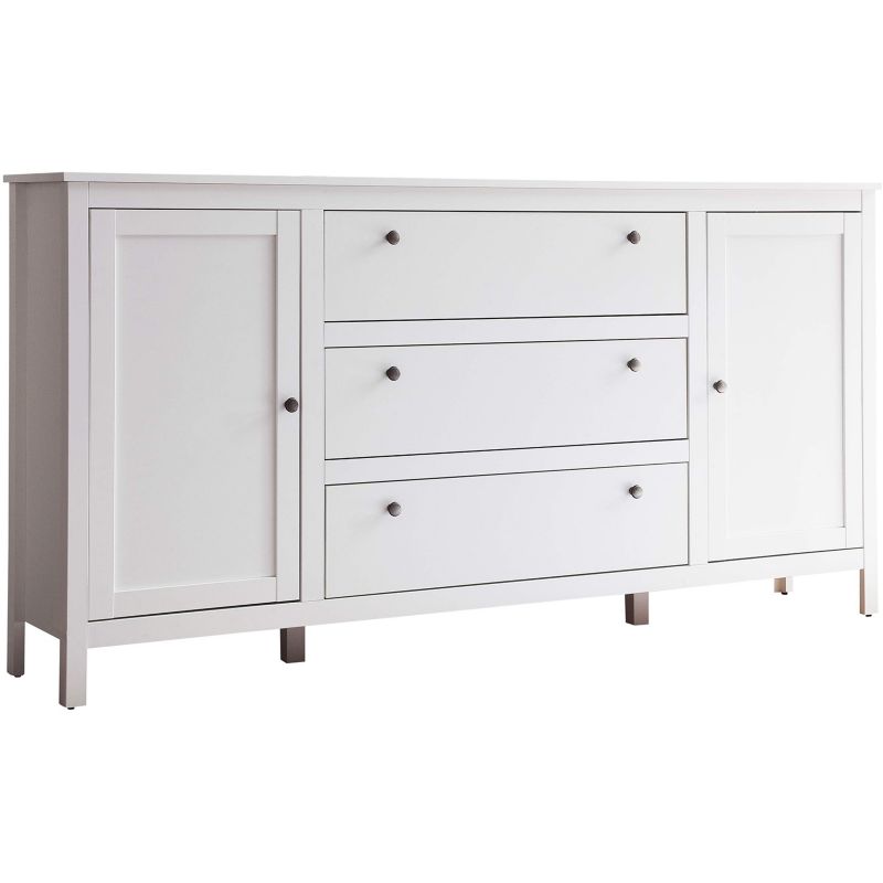 Komoda Dwudrzwiowa AZURA Mebel Elite Biała z Szufladami 183 cm Do Salonu 1 szt