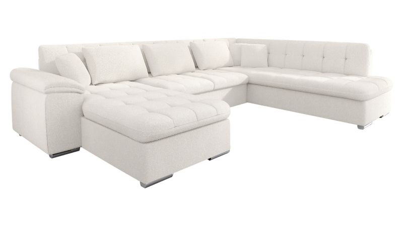 Narożnik z funkcją spania MIRJAN 24 Niko Premium lewy śmietankowa bukla 1 szt.