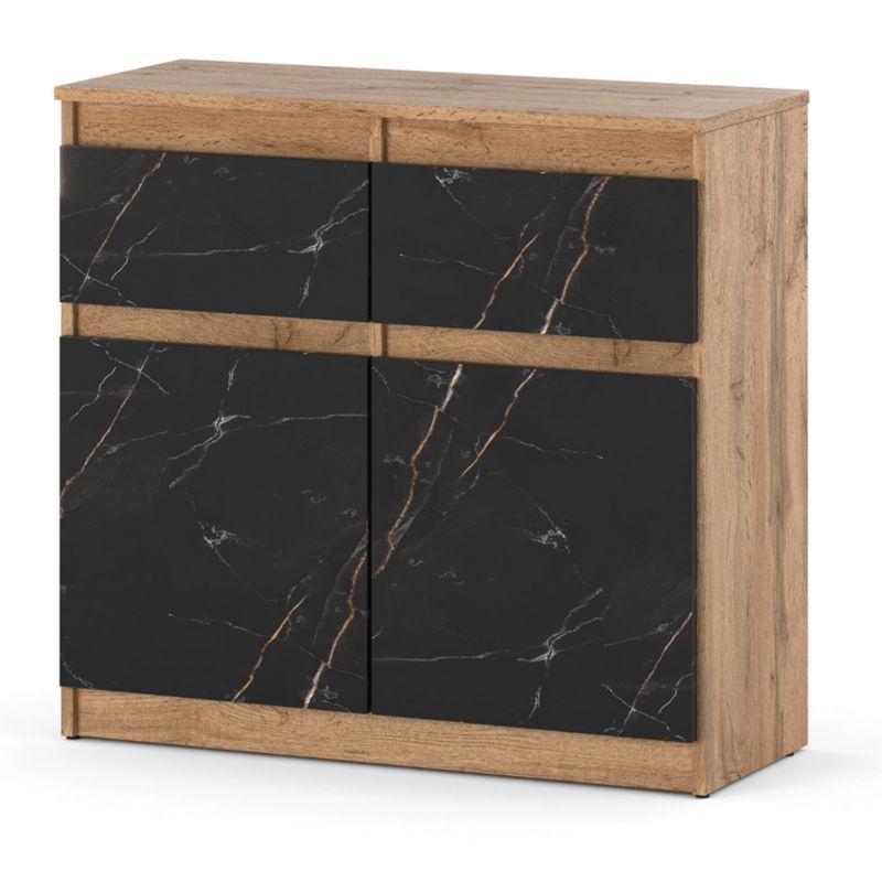 Komoda Hurtownia-Mebli Szuflady 2 Oleksa 2D2SZ 80cm Dąb Wotan San Sebastian 80x35x75 cm 1szt.