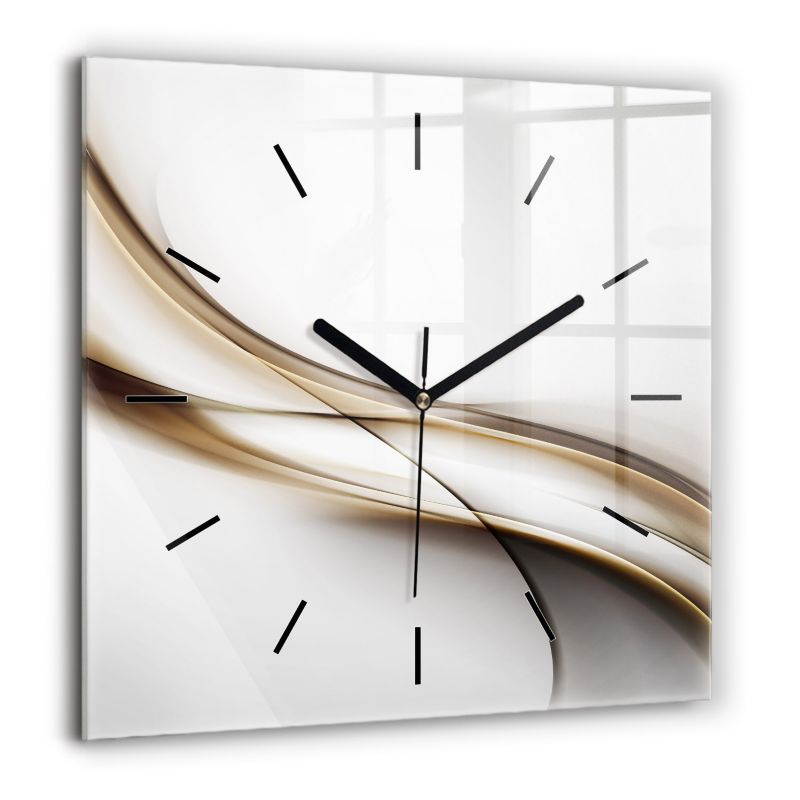 Zegar szklany czarne wskazówki Wallfluent 60x60 cm Linie abstrakcyjne 1 szt.