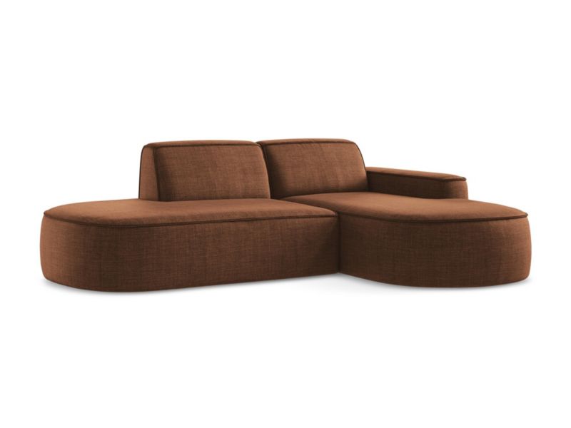 Narożnik prawostronny LaMiaSofa MELISSA z tkaniny strukturalnej 284x166 cm terakota 1 szt.