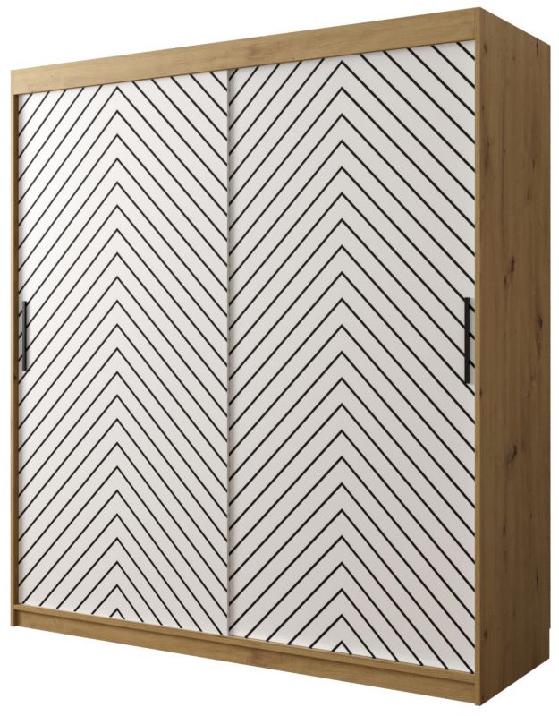 Szafa przesuwna Garderoba Abiks Jodełka 1 180 artisan + biały 1 szt.