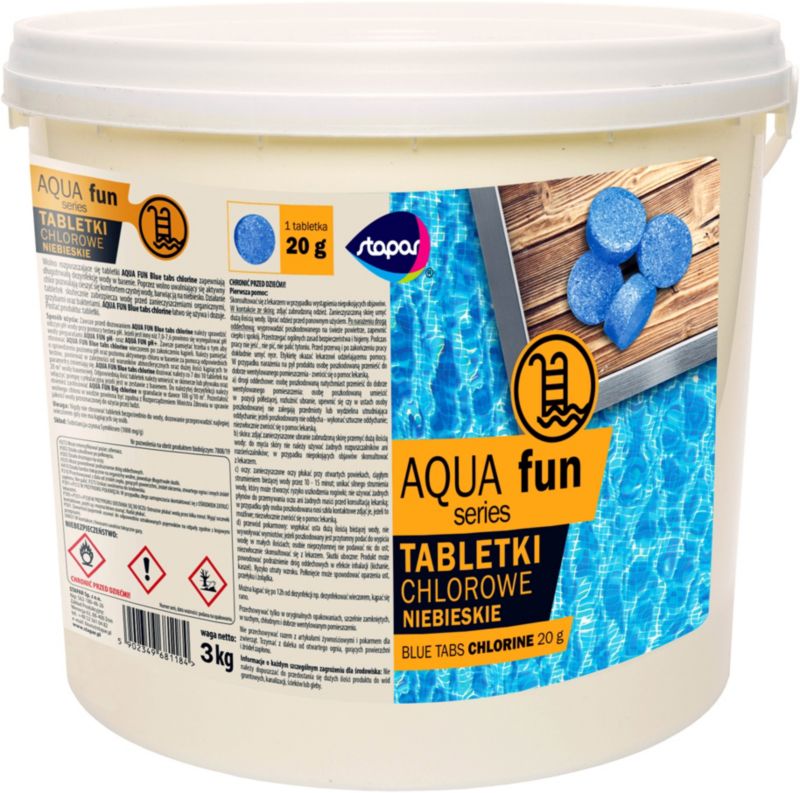 Chlor do basenu niebieska woda tabletki Stapar 3 kg